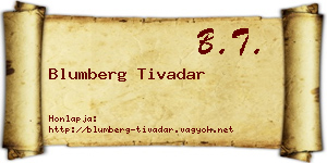 Blumberg Tivadar névjegykártya